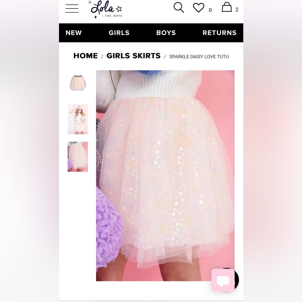Lola And The Boys Sparkle And Daisy Love Tutu Skirt